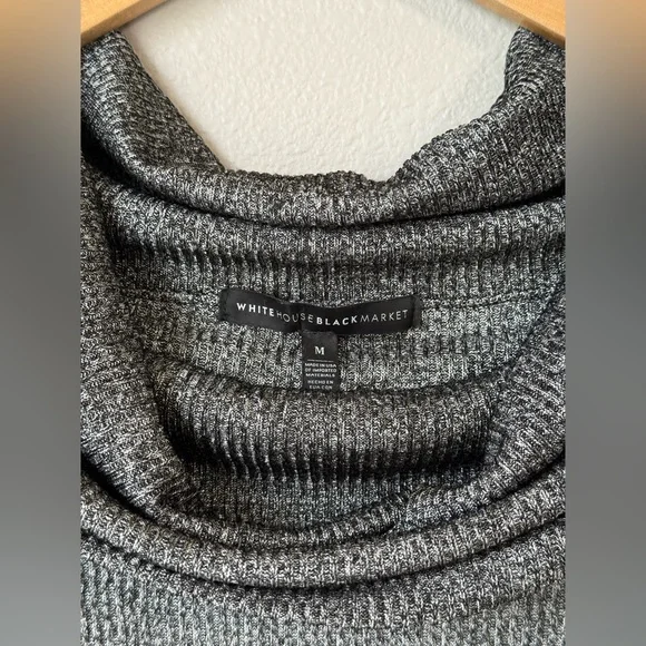 White House Black Market Gray Cowl Neck Sweater Women’s Size Medium - Picture 2 of 5